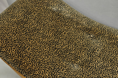 Vintage Italian Hollywood Regency Style Leopard Print Upholstered Window Bench