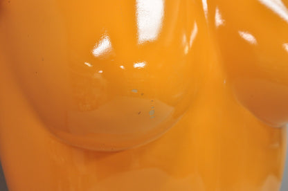 Vintage Modern Pop Art Orange Fiberglass Mannequin Female Nude Torso Table Lamp