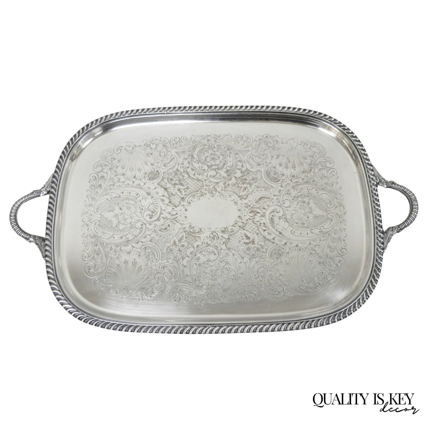 Vintage Sheffield Victorian Silver Plated Twin Handle Bar Serving Platter Tray