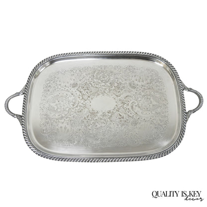 Vintage Sheffield Victorian Silver Plated Twin Handle Bar Serving Platter Tray