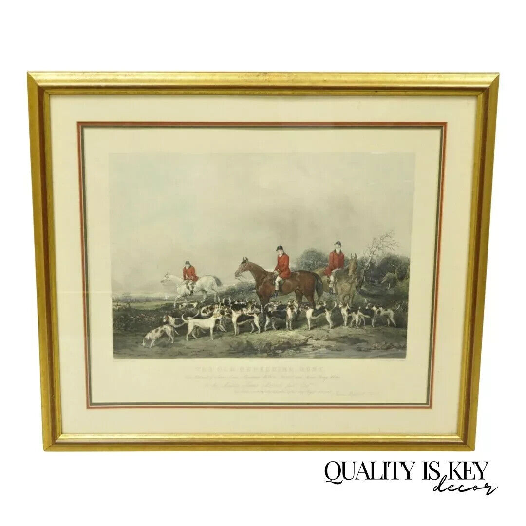 The Old Berkshire Hunt Lithograph Engraved Framed Print Painting by John Goode