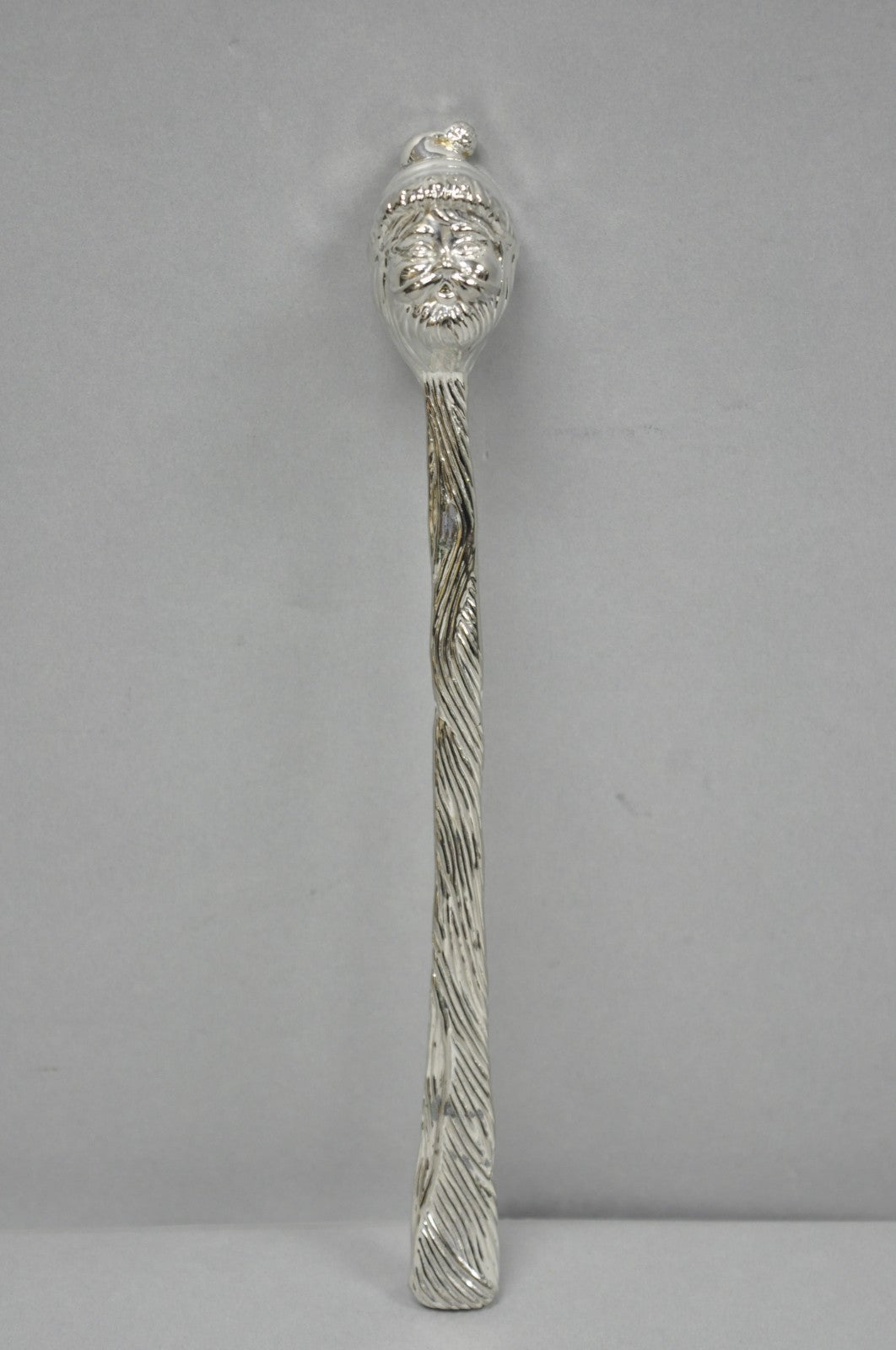 Vintage 9" Santa Claus Christmas Silver Plated Candle Snuffer by Head