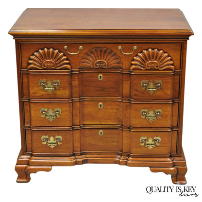 Vintage Georgian Cherry 3 Drawer Block Front Bachelor Chest Dresser by Harden