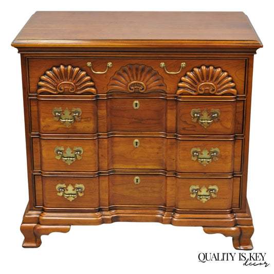 Vintage Georgian Cherry 3 Drawer Block Front Bachelor Chest Dresser by Harden