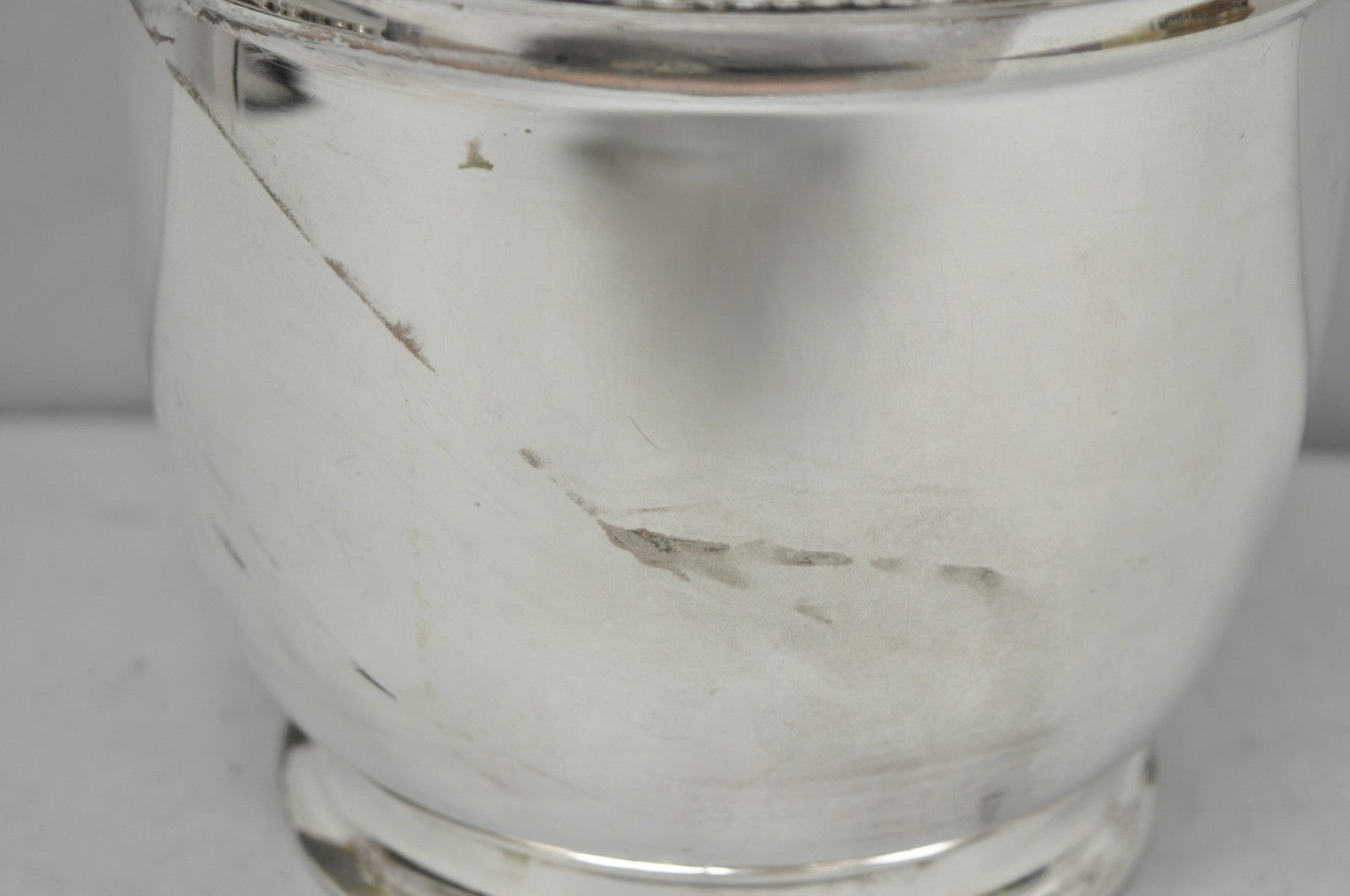 Vintage Victorian Silver Plated Reticulating Hinge Ice Bucket w/ "B" Monogram