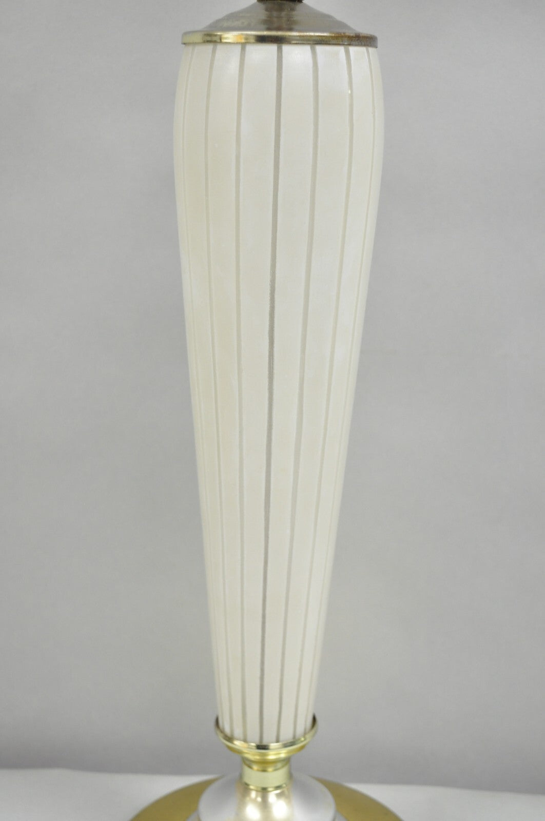 Vintage Italian Mid Century Modern Tapered Glass Art Deco Table Lamp