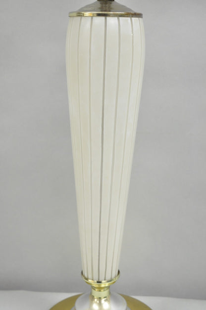 Vintage Italian Mid Century Modern Tapered Glass Art Deco Table Lamp