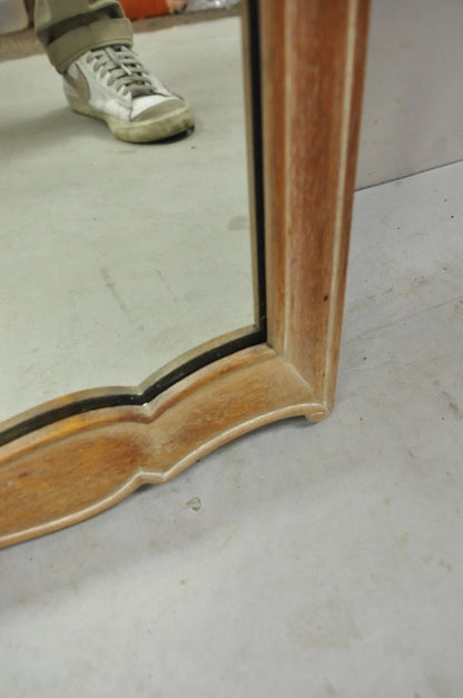 Vintage French Country Provincial Louis XV Style Carved Wood Urn Wall Mirror