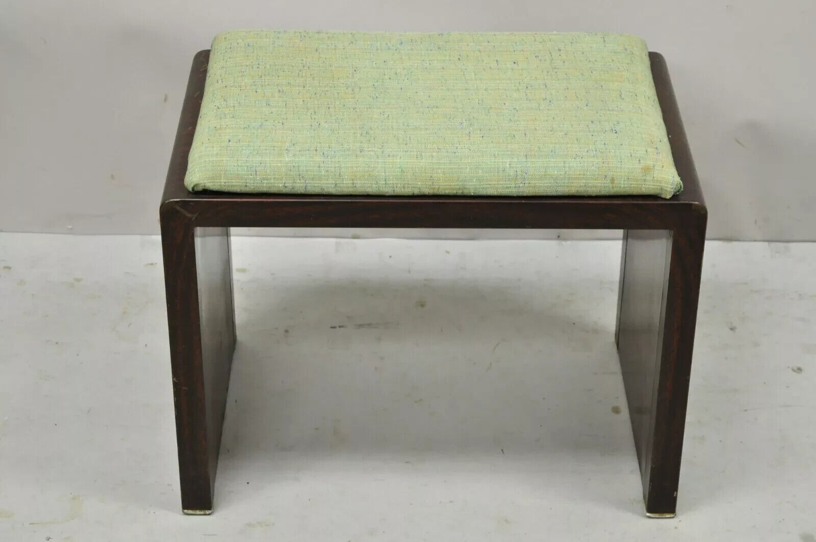 Simmons Norman Bel Geddes Steel Metal Art Deco Brown Waterfall Vanity Bench