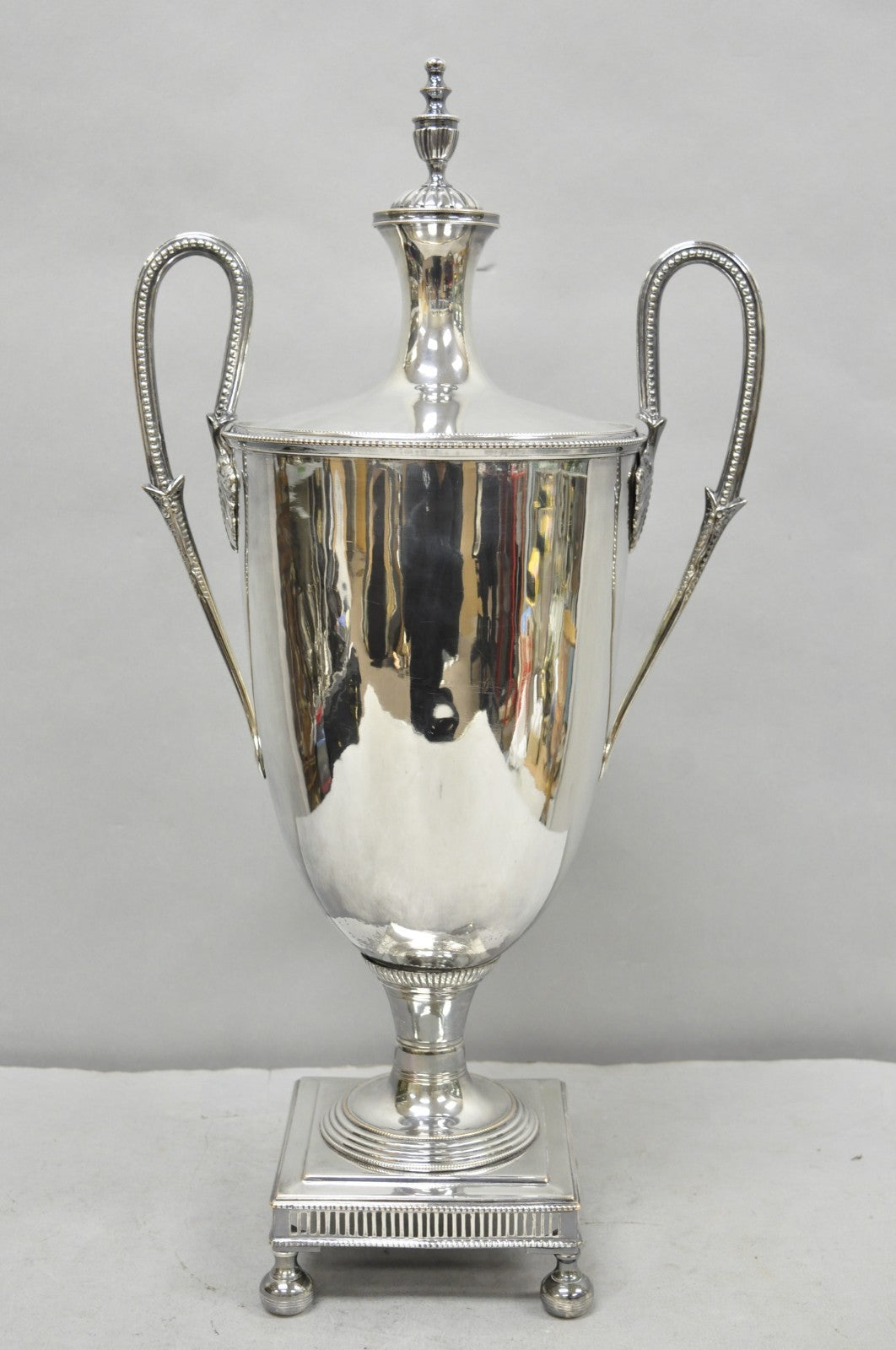 Antique English Regency Silver Plated Trophy Cup Urn Coffee Beverage Samovar