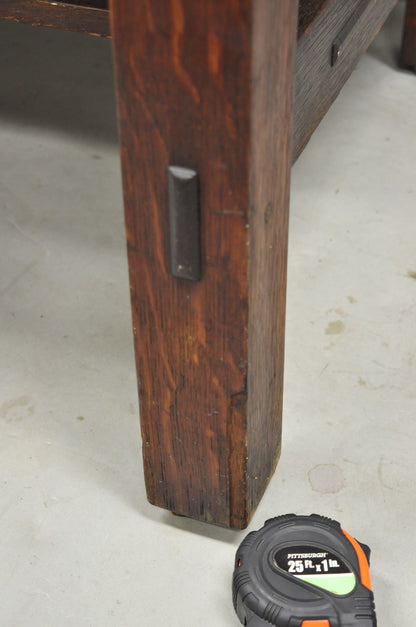 Antique Gustav Stickley Arts & Crafts Mission Oak Two Drawer Library Table Desk