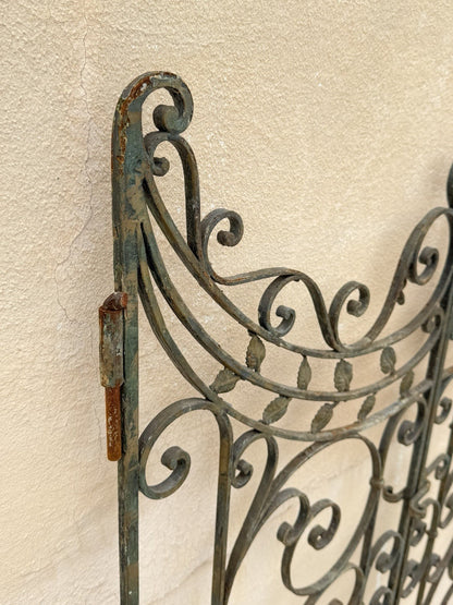 Antique Spanish Renaissance Scrolling Wrought Iron 57 x 45 Garden Entry Gate Set