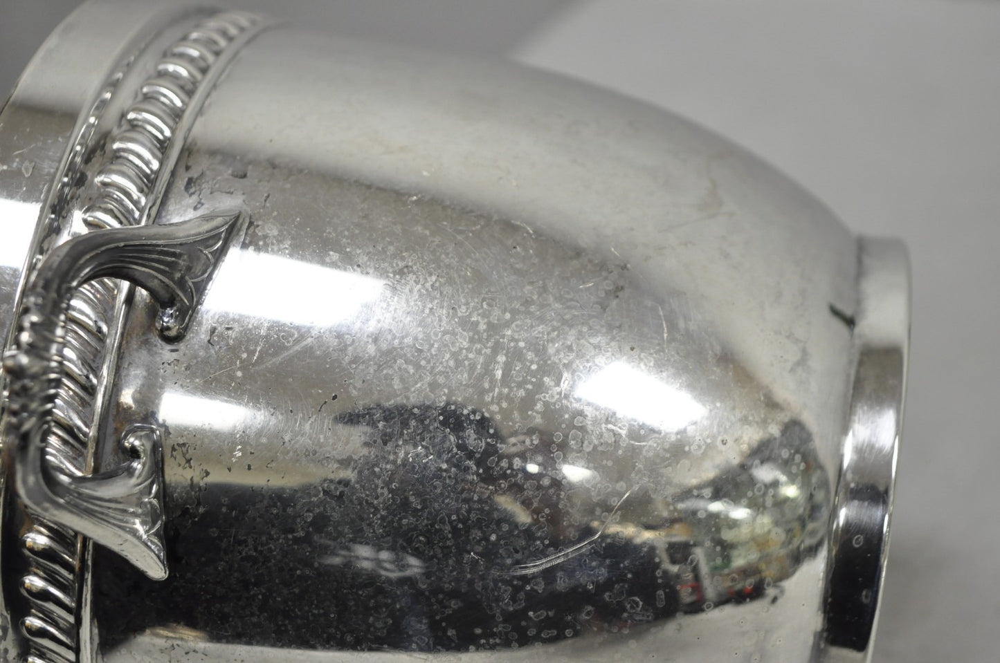 Vintage Sheffield Victorian Silver Plated Glass Lined Bar Ice Bucket w/ Lid