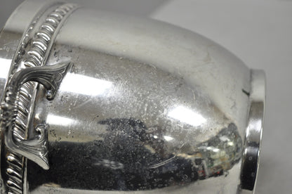 Vintage Sheffield Victorian Silver Plated Glass Lined Bar Ice Bucket w/ Lid