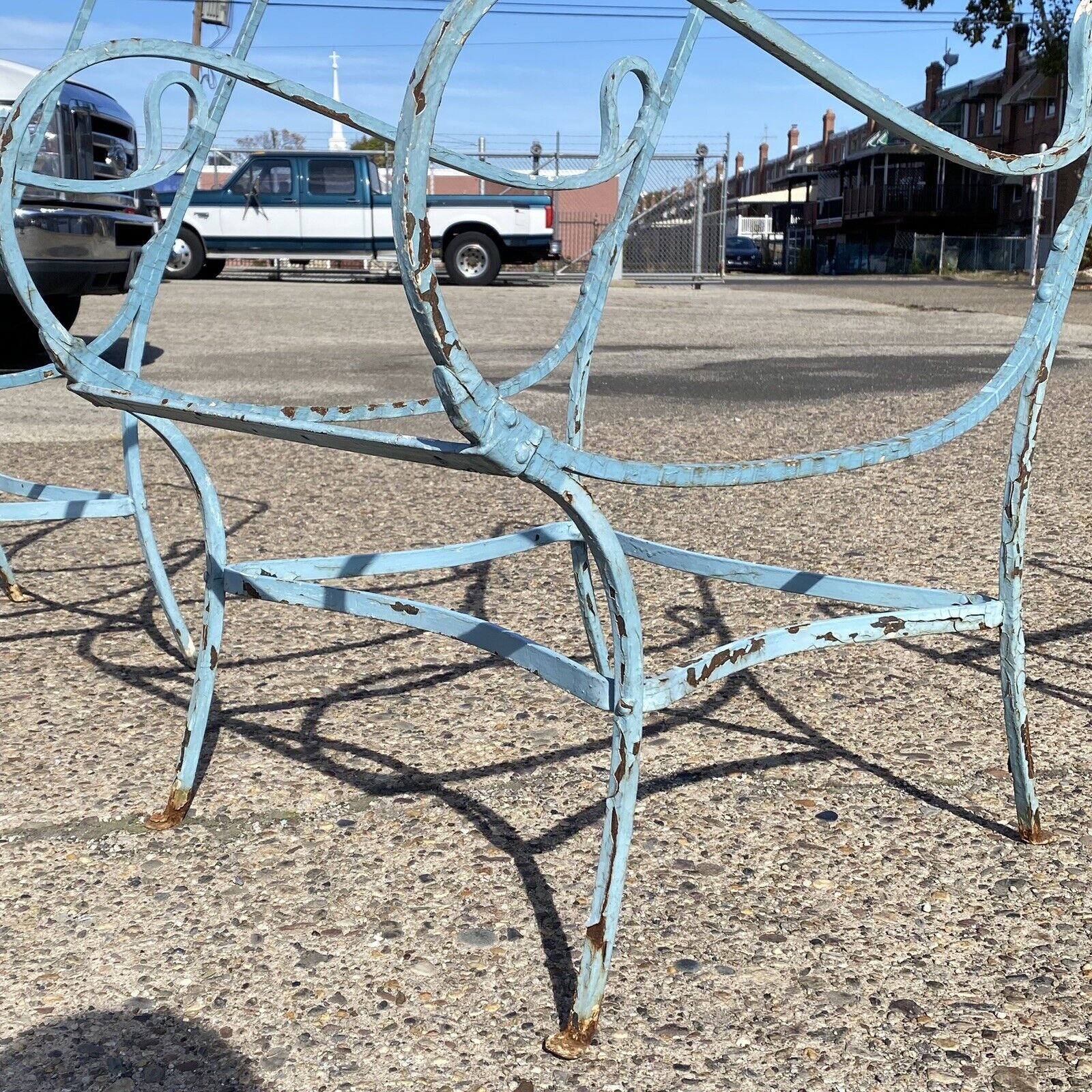 French Art Nouveau Sculptural Wrought Iron Garden Patio Lounge Chairs - a Pair