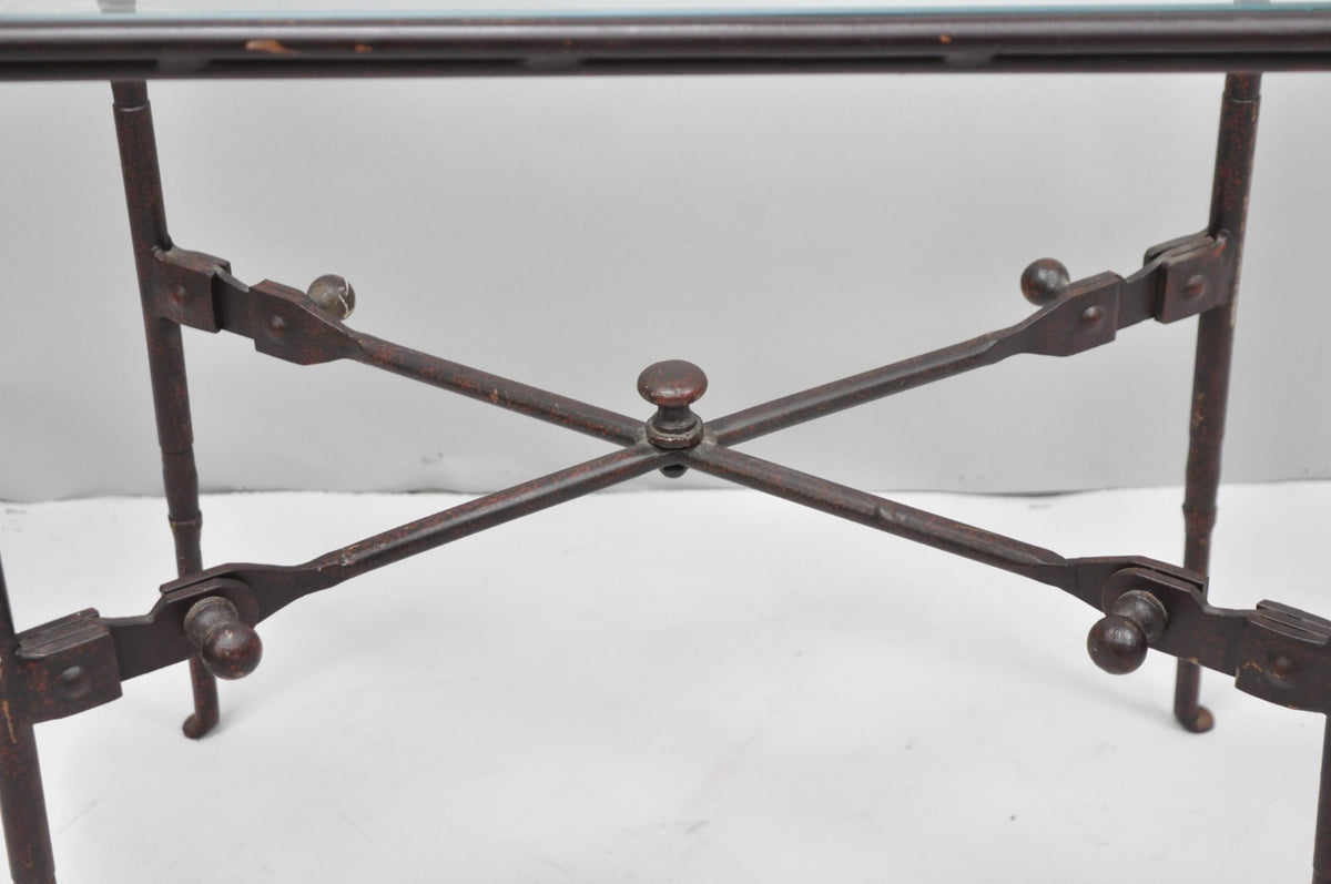Industrial Modern Giacometti Style Wrought Iron Side Table by Pottery Barn