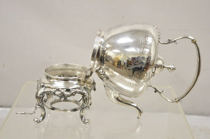 Antique Reed & Barton 1866 Silver Plated Victorian Tilting Tea Pot on Stand