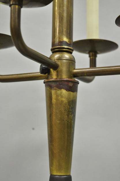 Vintage Tommi Parzinger Style Ceramic Painted "Candles" Brass MCM Table Lamp