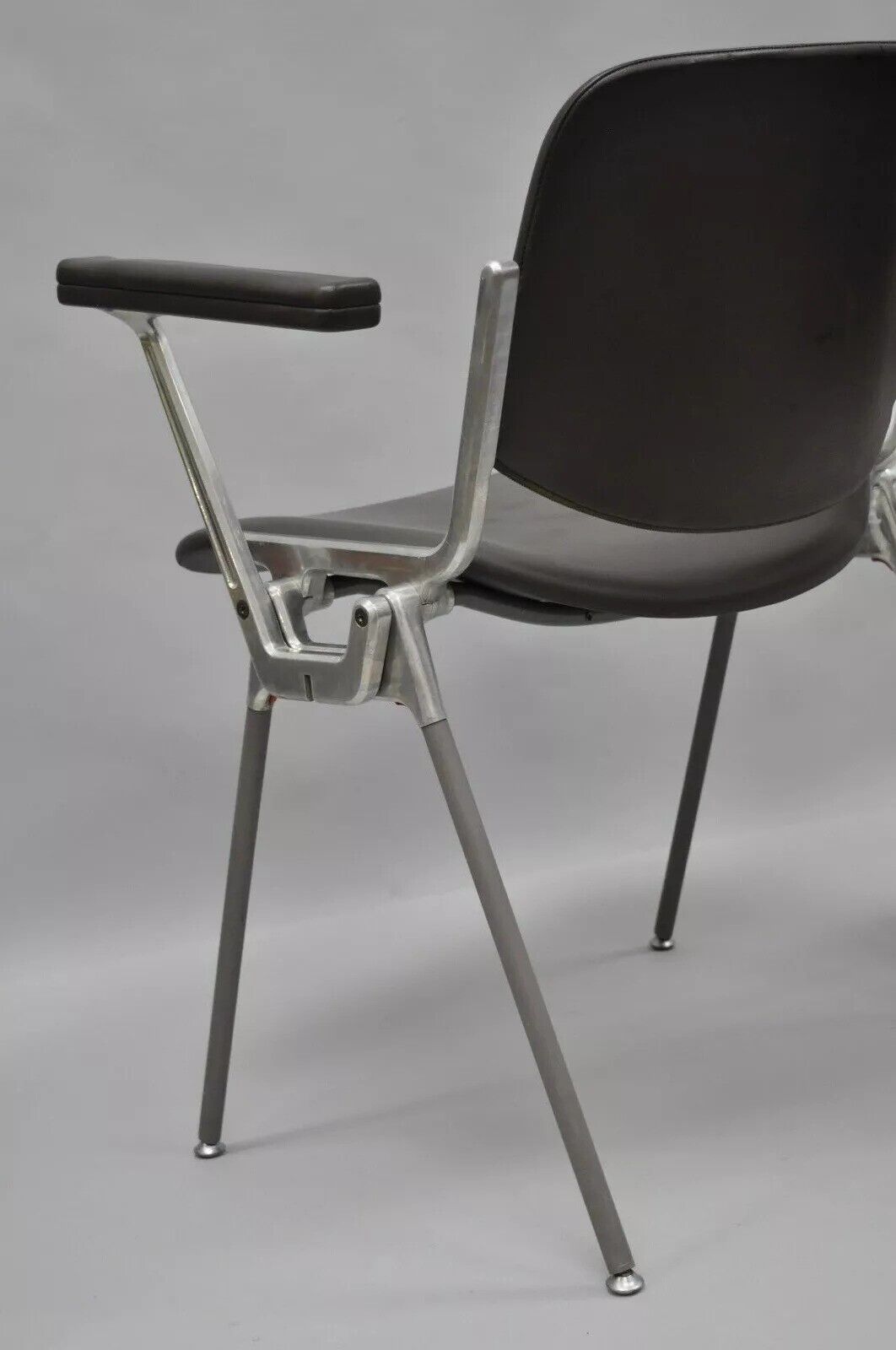 Giancarlo Piretti Castelli Italian Mid Century Modern Brown Arm Chairs - a Pair