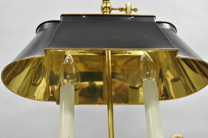Vintage French Empire Brass Candlestick Tole Metal Bouillotte Desk Table Lamp
