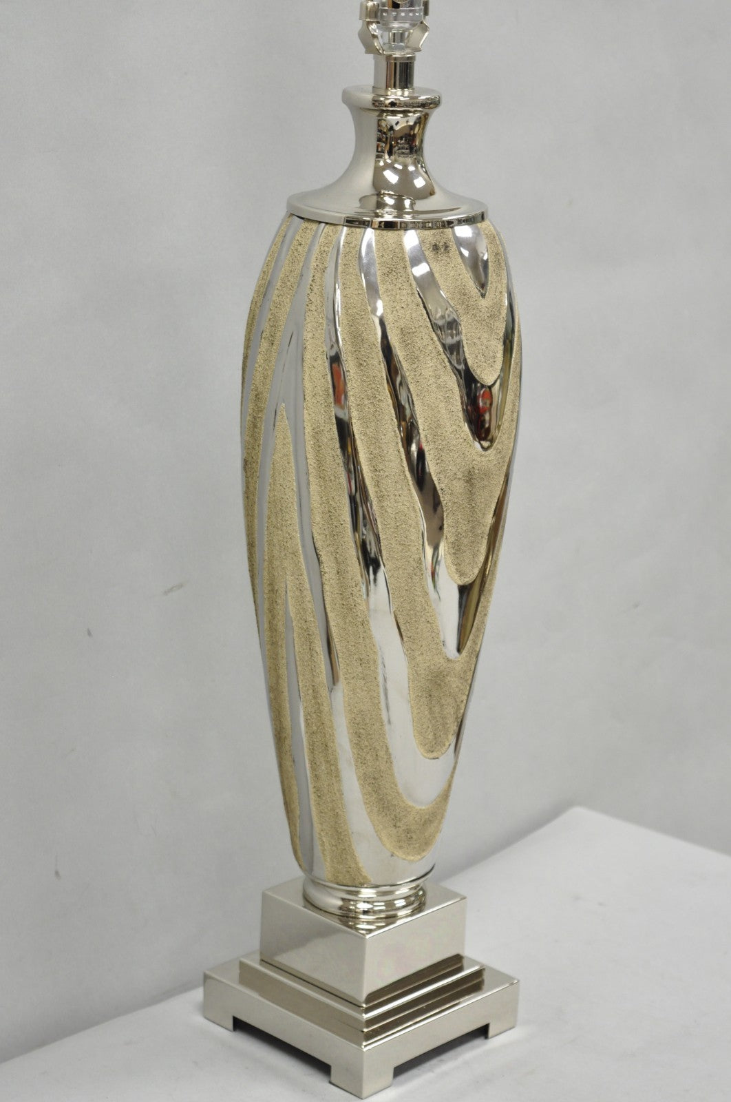 Contemporary Modern Silver & Gold Ceramic "Allegheny" Table Lamp by Uttermost