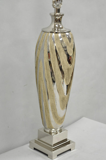 Contemporary Modern Silver & Gold Ceramic "Allegheny" Table Lamp by Uttermost