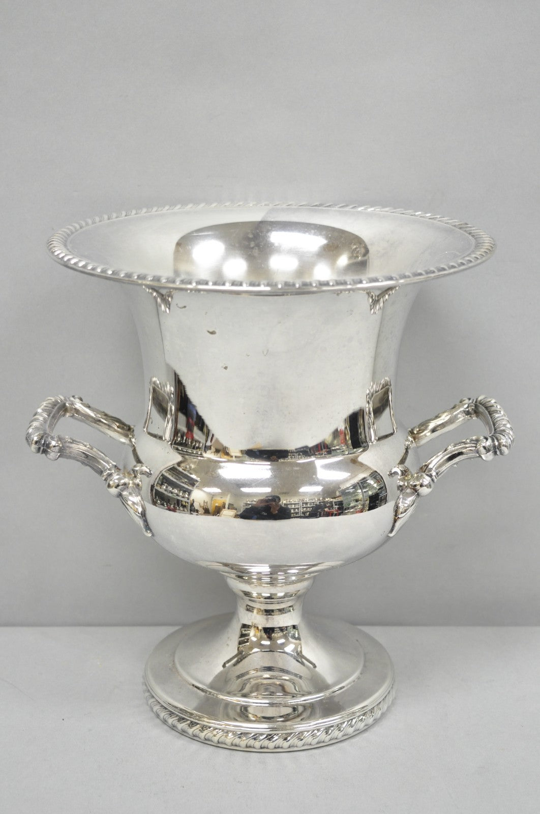 English Regency Silver Plated Trophy Cup Urn Champagne Chiller Ice Bucket