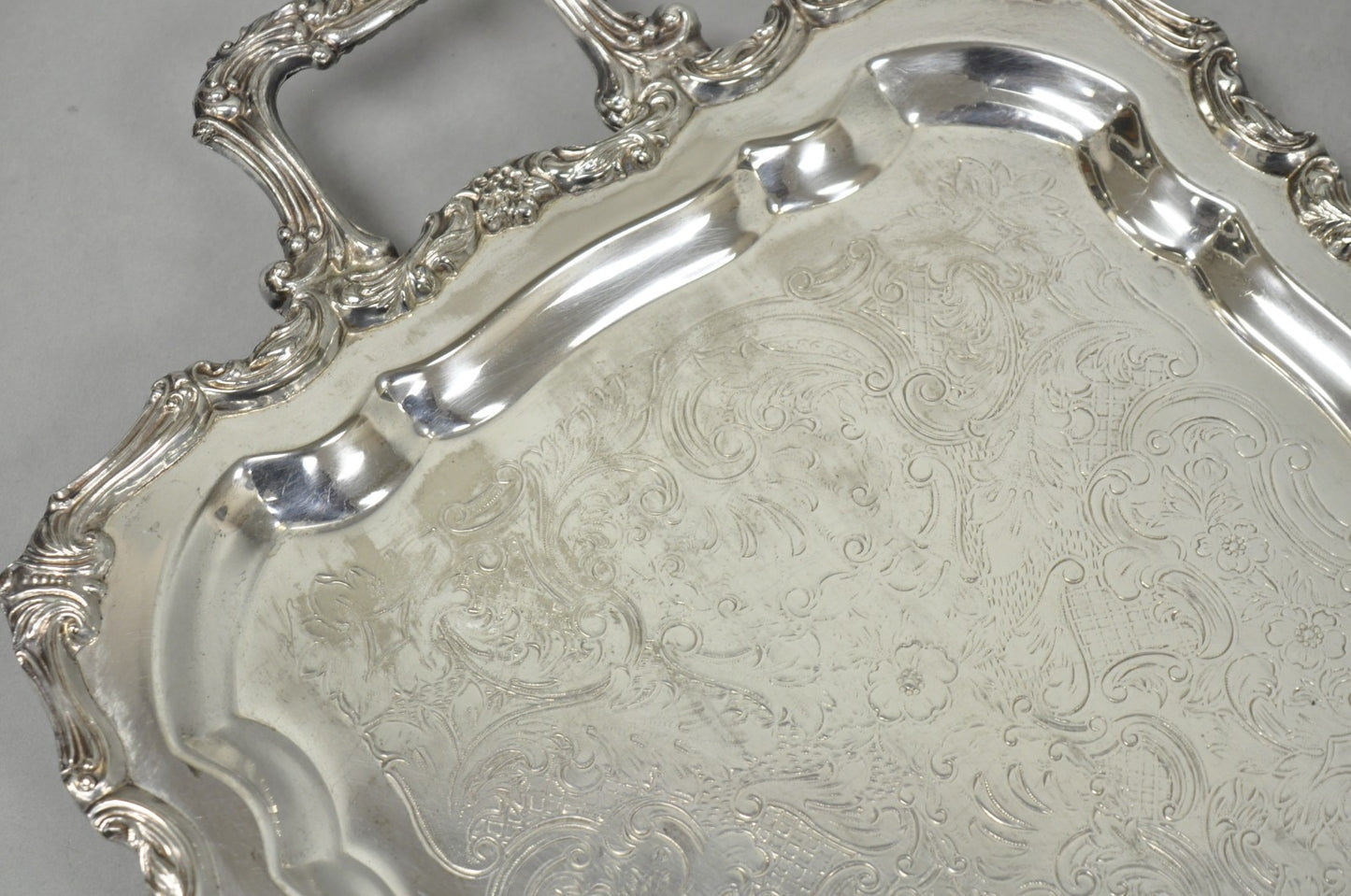 Vintage Taunton Statehouse Victorian Silver Plated Narrow Serving Platter Tray