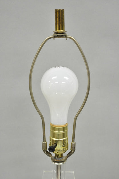 Vintage Mid Century Modern Lucite Acrylic Stacked Skyscraper Table Lamp