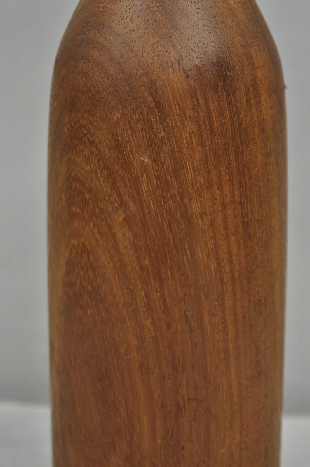 Vintage Mid Century Danish Modern Small Solid Teak Wood "Bottle" Form Table Lamp