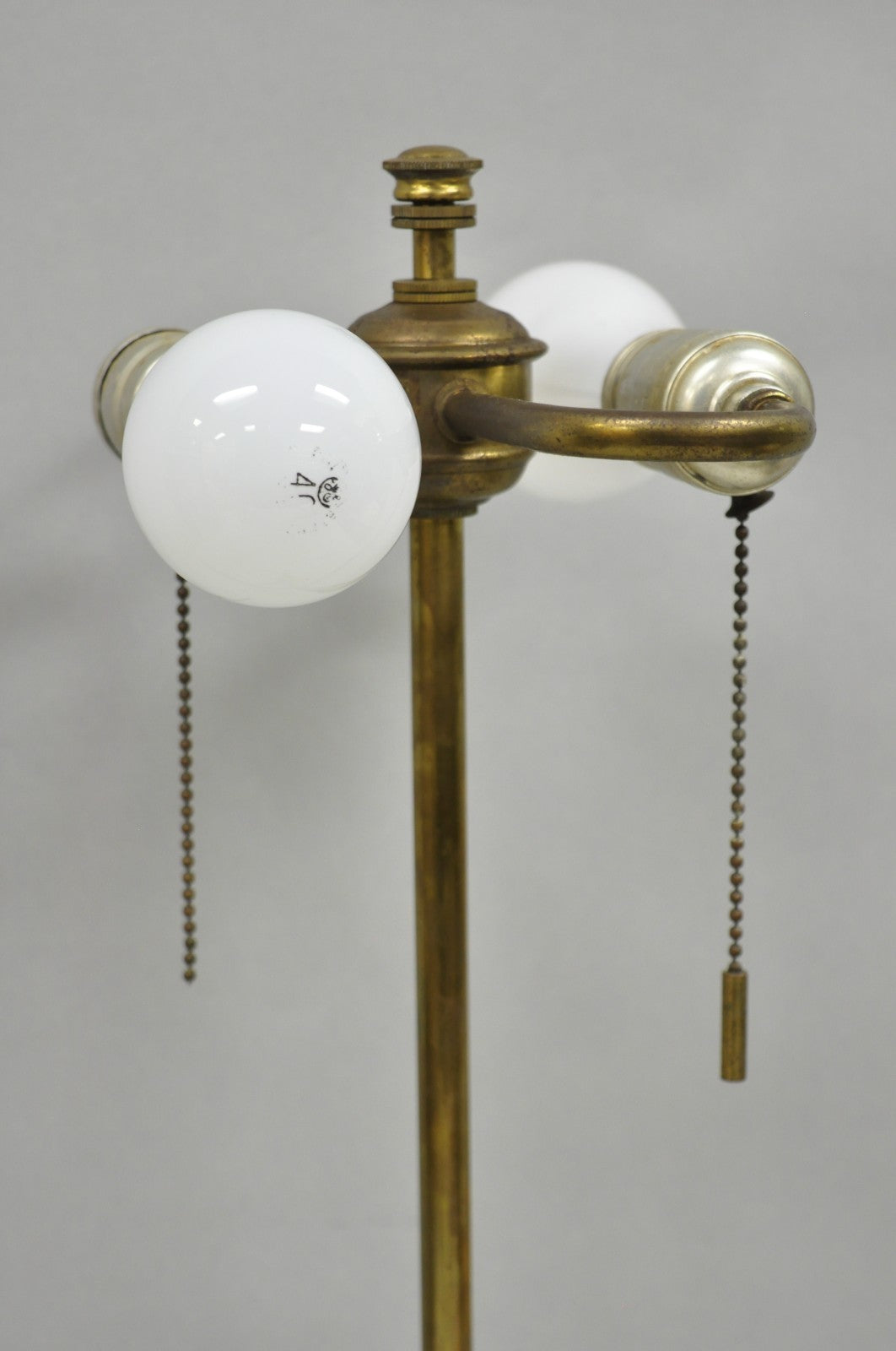 Vintage Gerald Thurston Stiffel Mid Century Modern Brass Tripod Table Lamp Pair