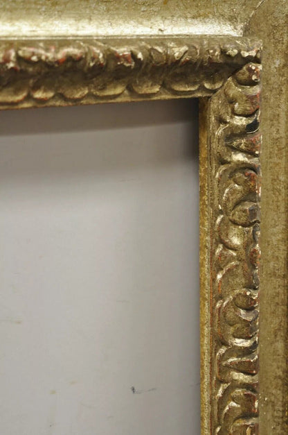 Italian Polychrome Parcel Gilt Carved Wood 51x33 Florentine Painting Frame