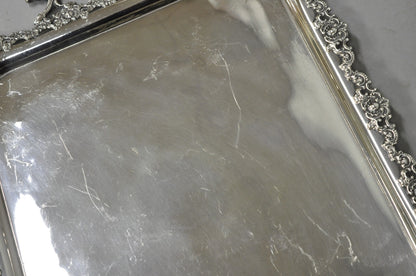 Antique Victorian Silver Plated Pierced Twin Handle Bar Serving Tray by Wilcox