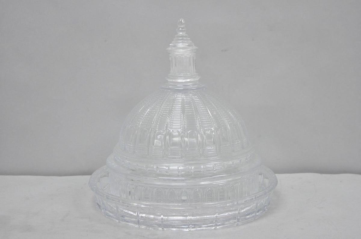 Shannon Design of Ireland Round Clear Cut Crystal Capitol Dome Cake Plate Stand