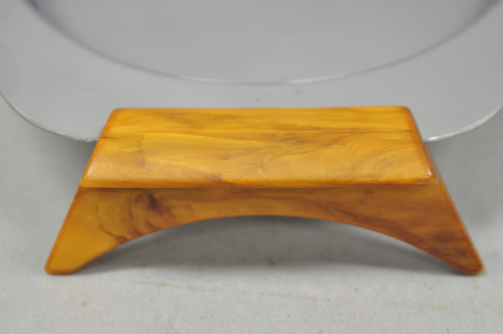 Vintage Art Deco Stainless Steel Glo-Hill Gourmates Butterscotch Bakelite Tray