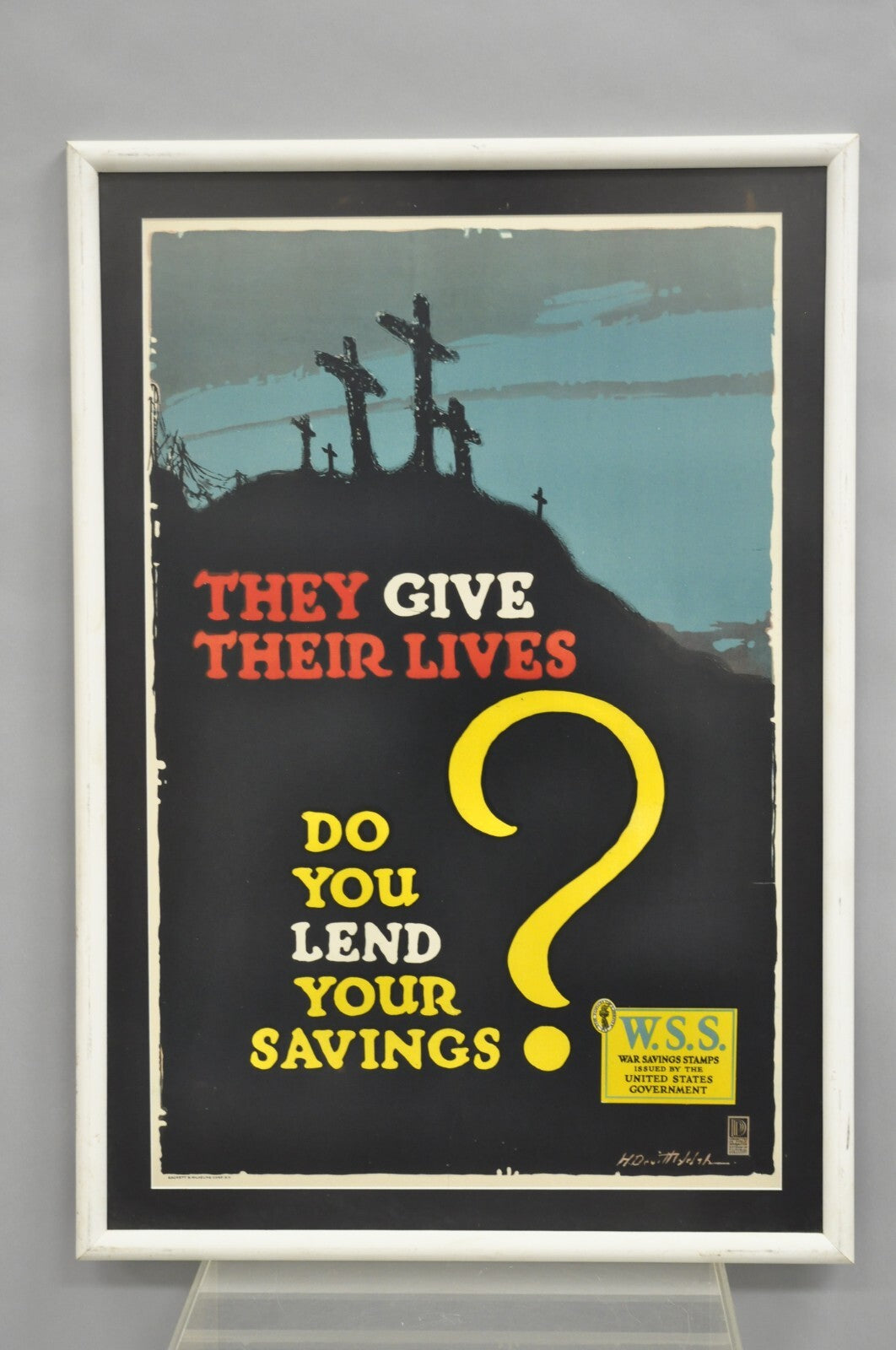 World War 1 "They Give Their Lives Do You Lend Your Savings" Framed Poster Print