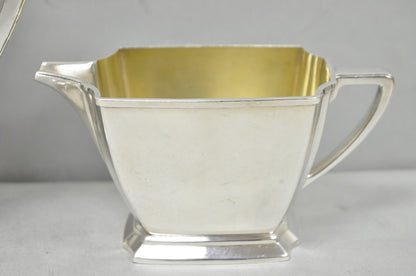 Antique 1847 Rogers Bros "Legacy" Art Deco Silver Plated Tea Set - 3 Pc Set