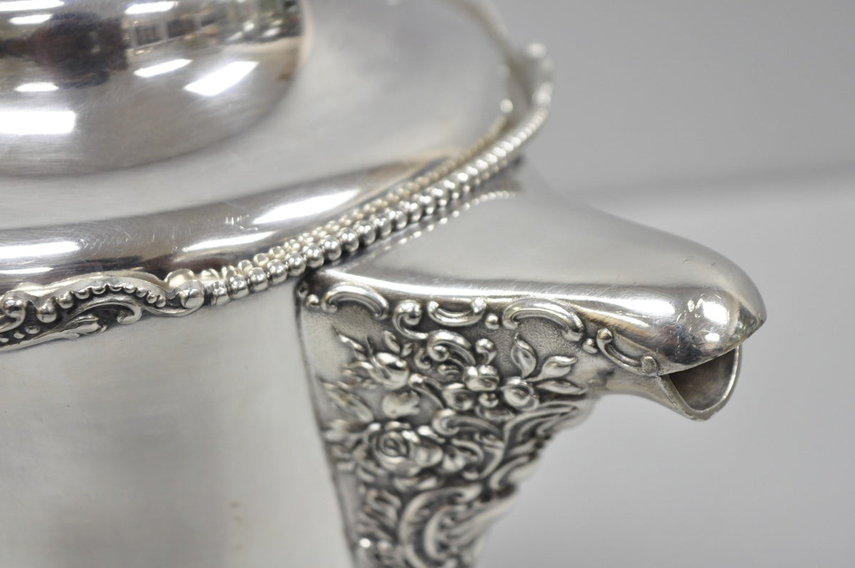 Antique Derby Silver English Victorian Silver Plated Large Warm Water Pitcher