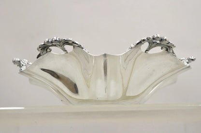 Vintage Victorian Silver Plated Handkerchief Candy Dish Fruit Bowl Berry Design