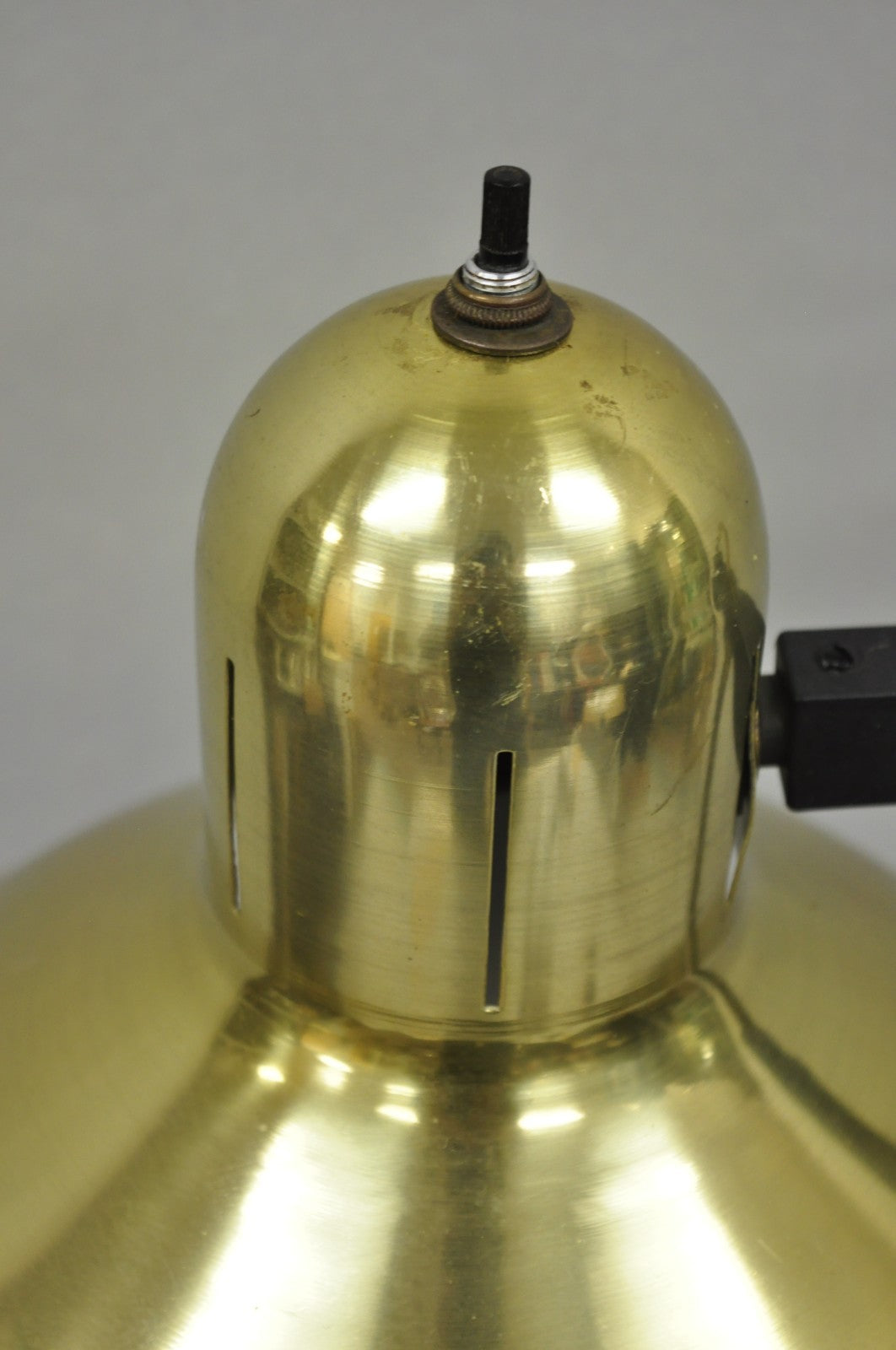 Vintage Mid Century Modern Adjustable Height Brass Cone Task Desk Lamp