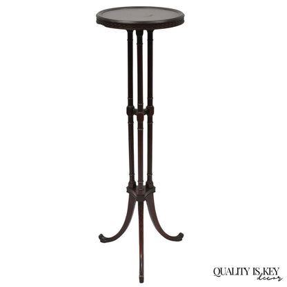 Vintage Mersman Regency Style Mahogany 46" Tall Pedestal Plant Stand Table