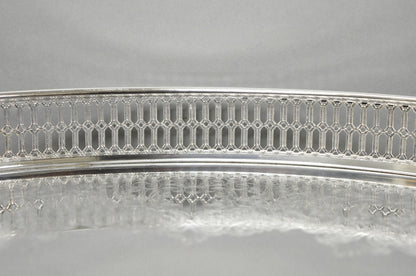 Vintage William Adams WA Italy Silver Plated Oval Raised Gallery Bar Tray