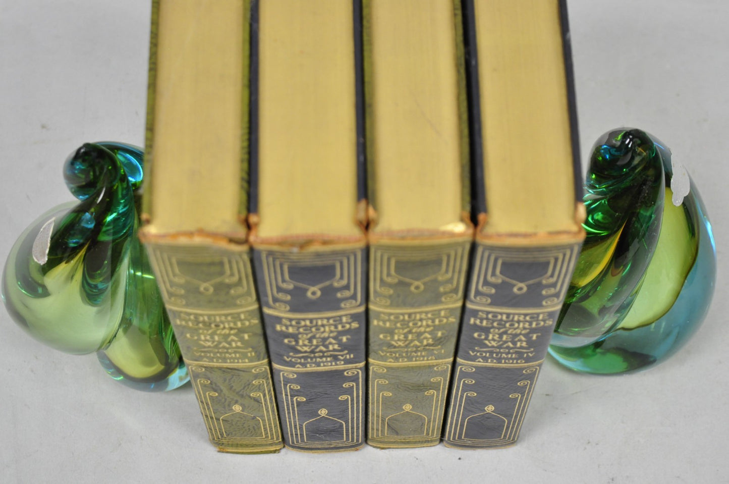 Mid Century Modern Alfredo Barbini Murano Italy Blue Art Glass Flame Bookends