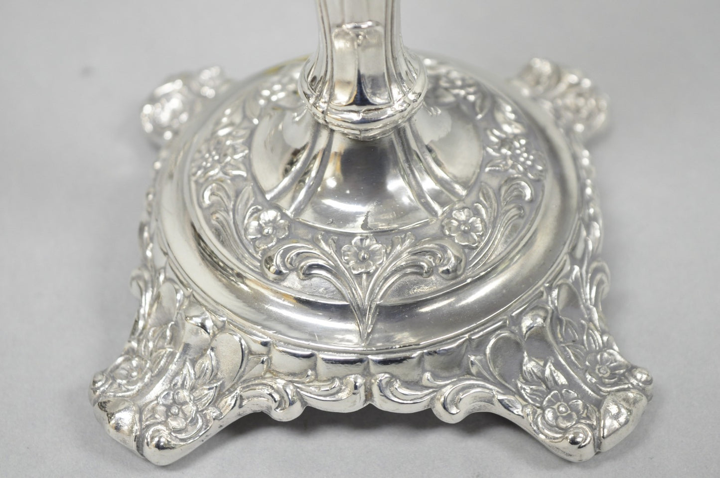 Vintage WM Rogers & Son Silver Plated 3 Arm Convertible Candelabra - a Pair