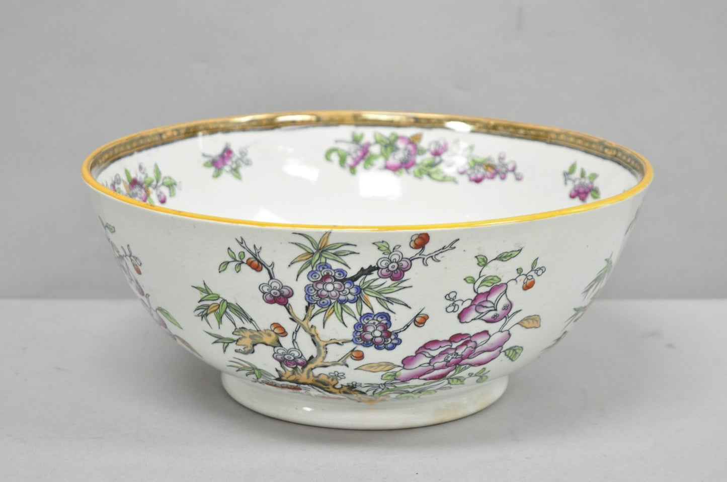 Antique Edge Malkin & Co Indian Tree English Transferware Porcelain Serving Bowl