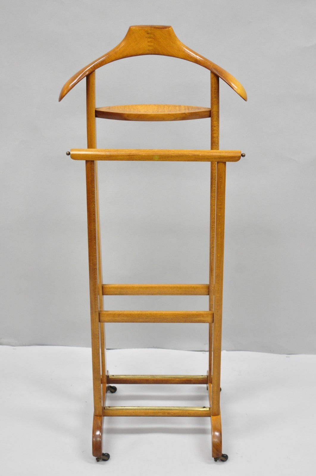 Vintage Fratelli Reguitti Italian Beech Wood 2 Tier Gentleman's Clothing Valet