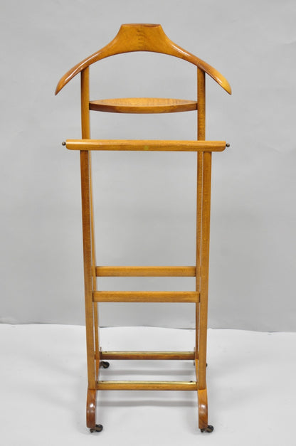 Vintage Fratelli Reguitti Italian Beech Wood 2 Tier Gentleman's Clothing Valet