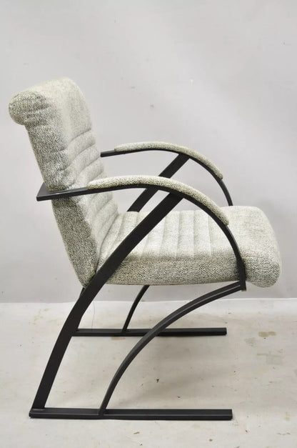 Vintage Mid Century Modern Art Deco Metal Frame Arm Chair by Cal-Style Furniture