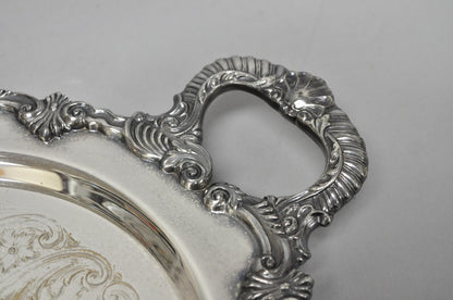 Vintage Sheffield Victorian Silver Plated Oval Platter Tray 25th Anniversary