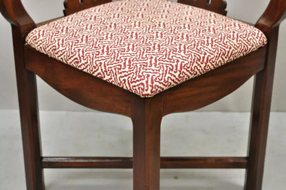 Vintage Mahogany Georgian Chippendale Style Corner Chair by Statesville Ross